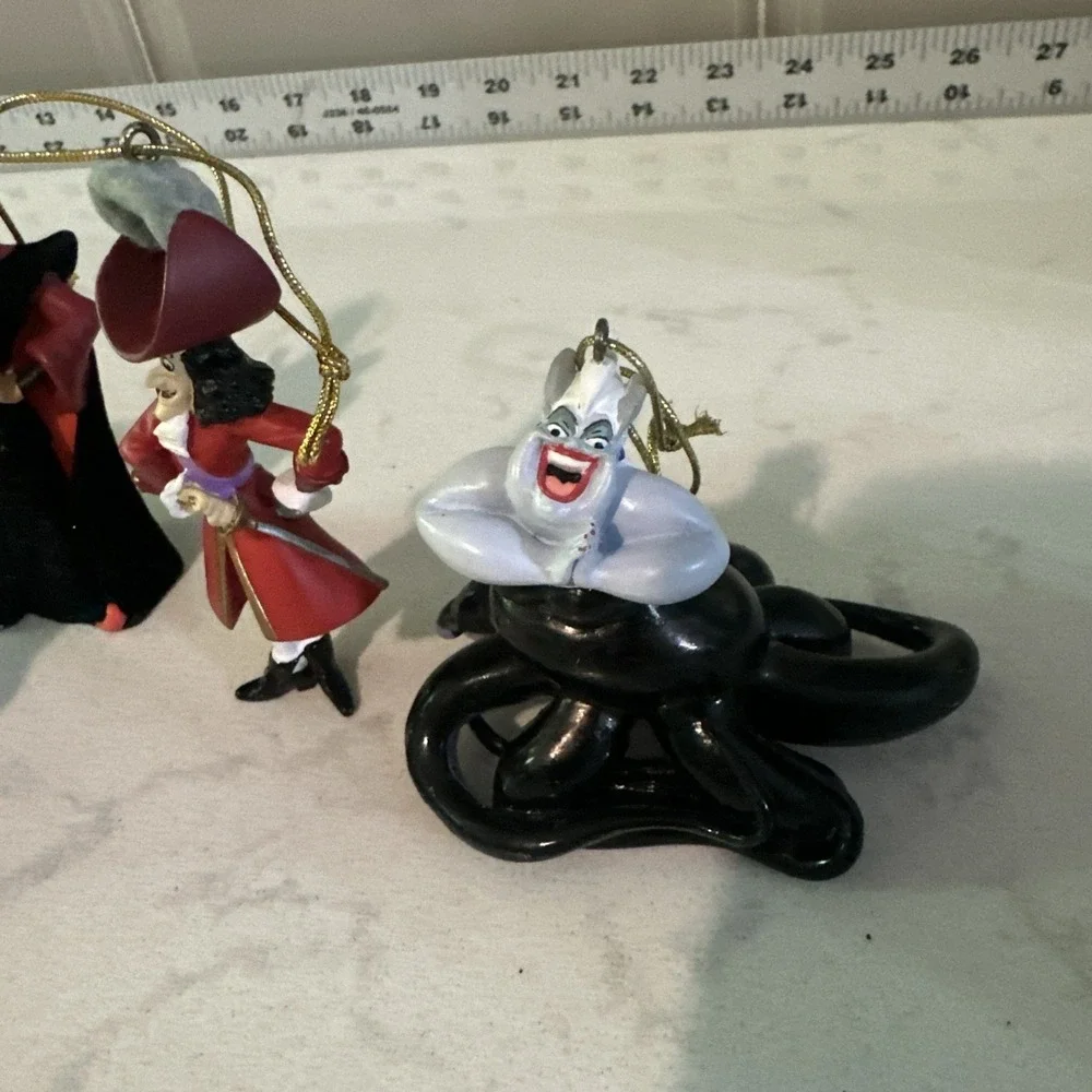 Disney Villains Ornament Set Storybook Figurines Ursula Hook Cruella Jafar 5 Pcs